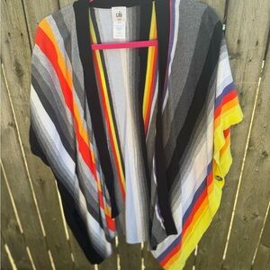 CAbi Multicolor Striped Open Cardigan